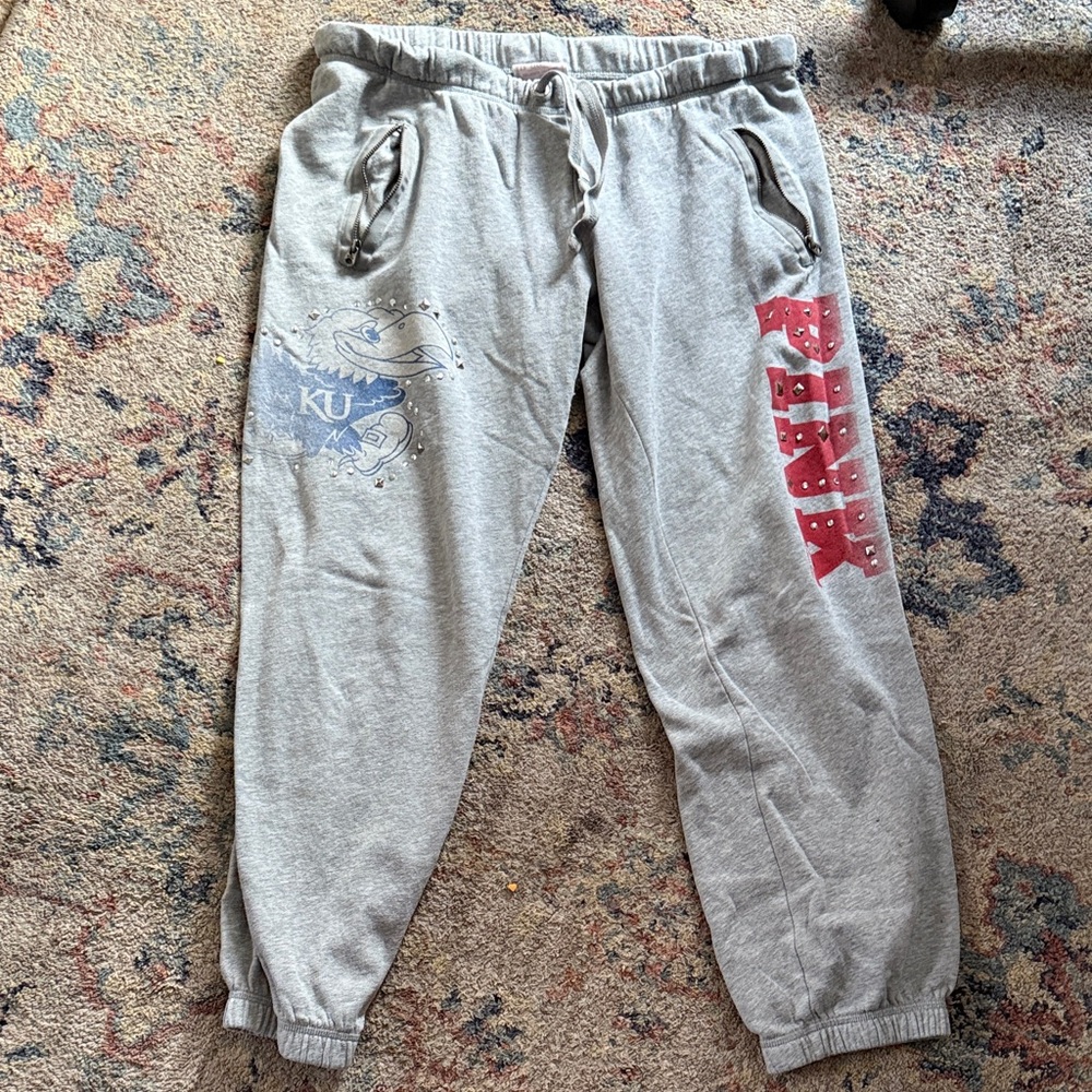 PINK Victoria's Secret Gray KU Joggers